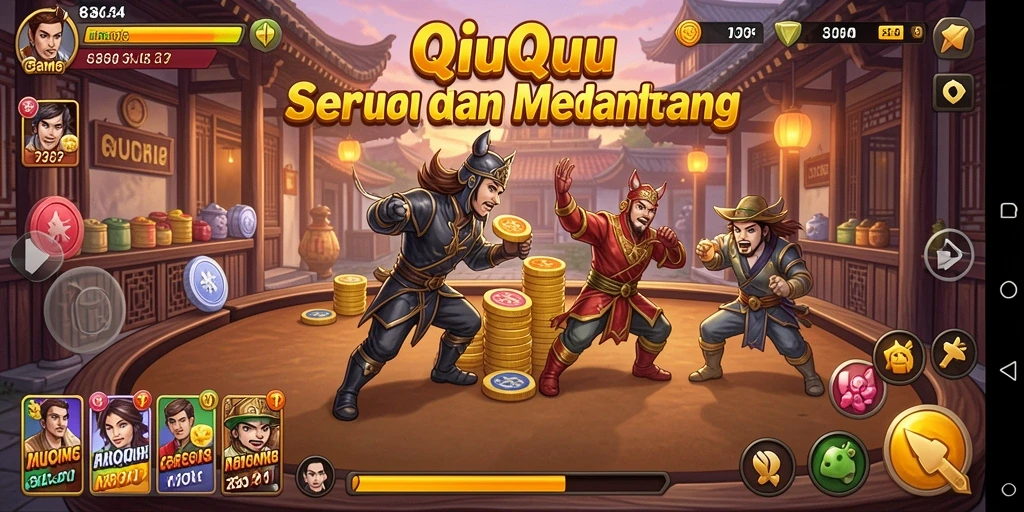 Screenshot gameplay QiuQiu yang menarik dan kompetitif.