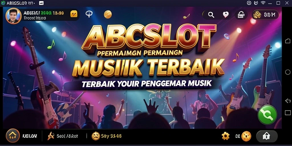 Tampilan gameplay menarik dari ABCSLOT dengan berbagai lagu yang bisa dimainkan.