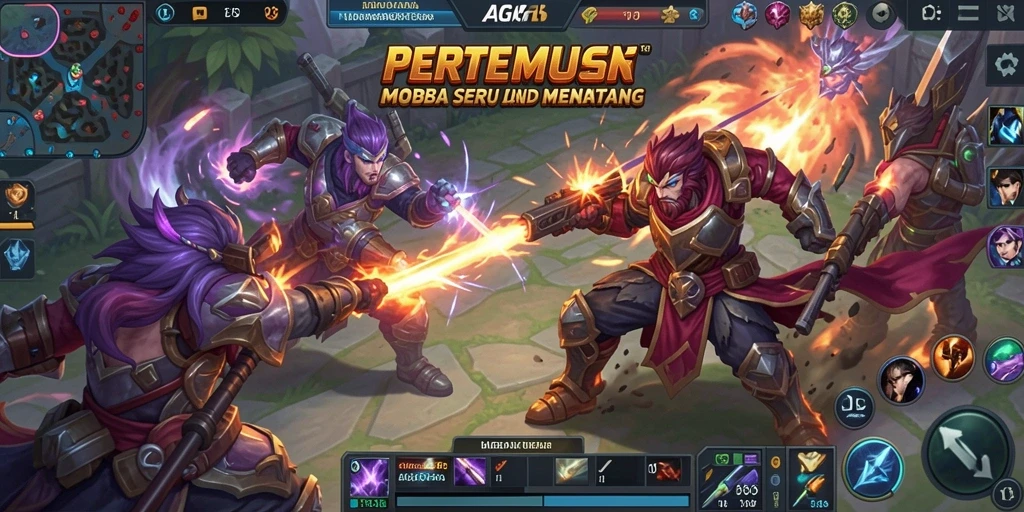 Gameplay seru AGAM66 dalam pertempuran MOBA.