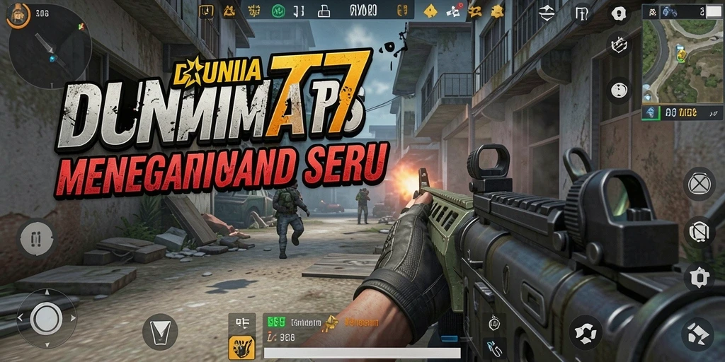 Tampilan gameplay menegangkan DUNIA77 dengan aksi seru.