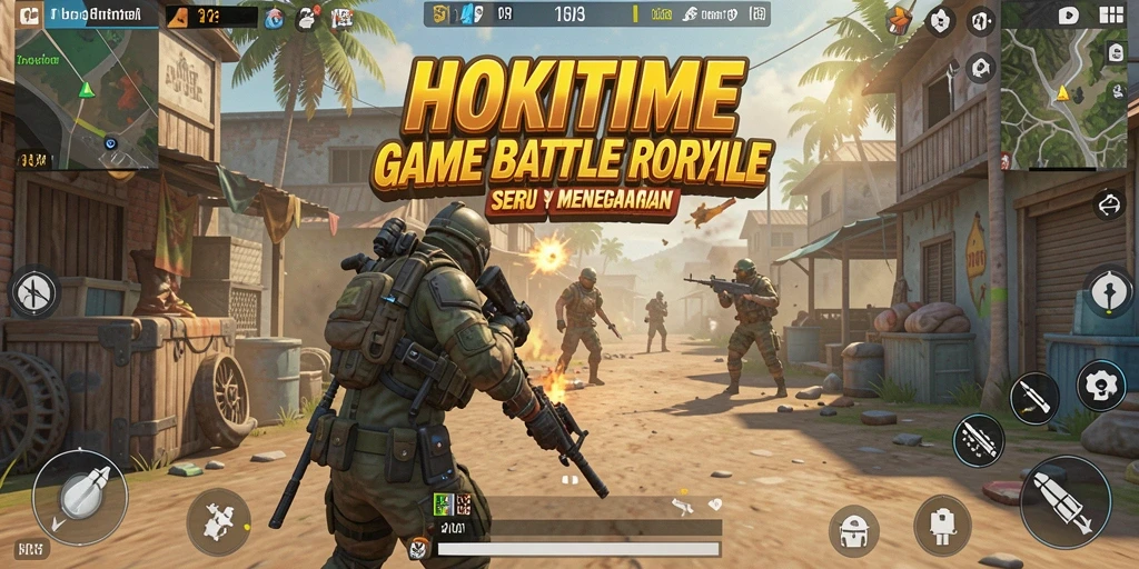 Tampilan menegangkan gameplay HOKITIME dalam arena Battle Royale.
