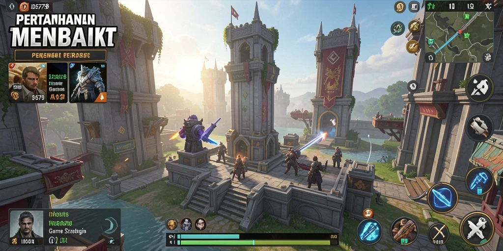 Gamplay menegangkan dari ID678 dengan menara pertahanan yang strategis.