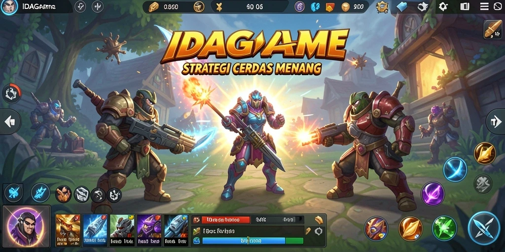 Tampilan gameplay IDAGAME yang menampilkan pertempuran strategi yang mendebarkan.