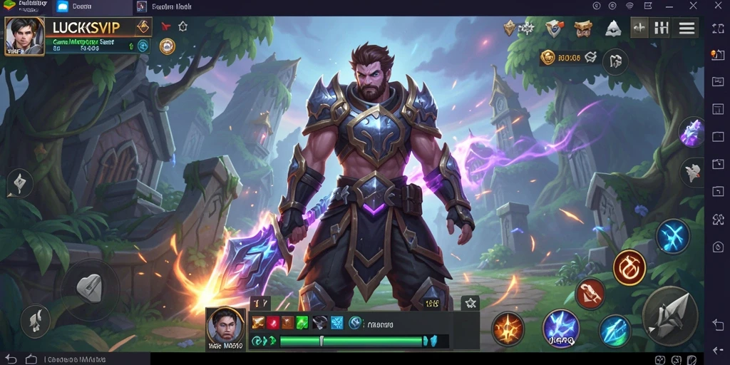 Screenshot gameplay menampilkan aksi seru dalam LUCKSVIP dengan karakter yang sedang berpetualang.