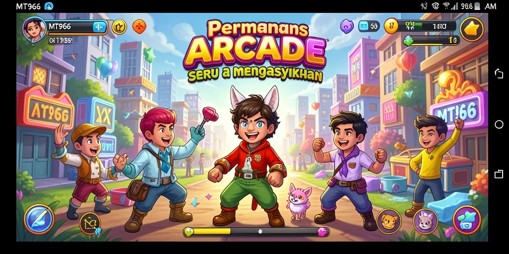 Tampilan gameplay seru dan interaktif dalam MT966.