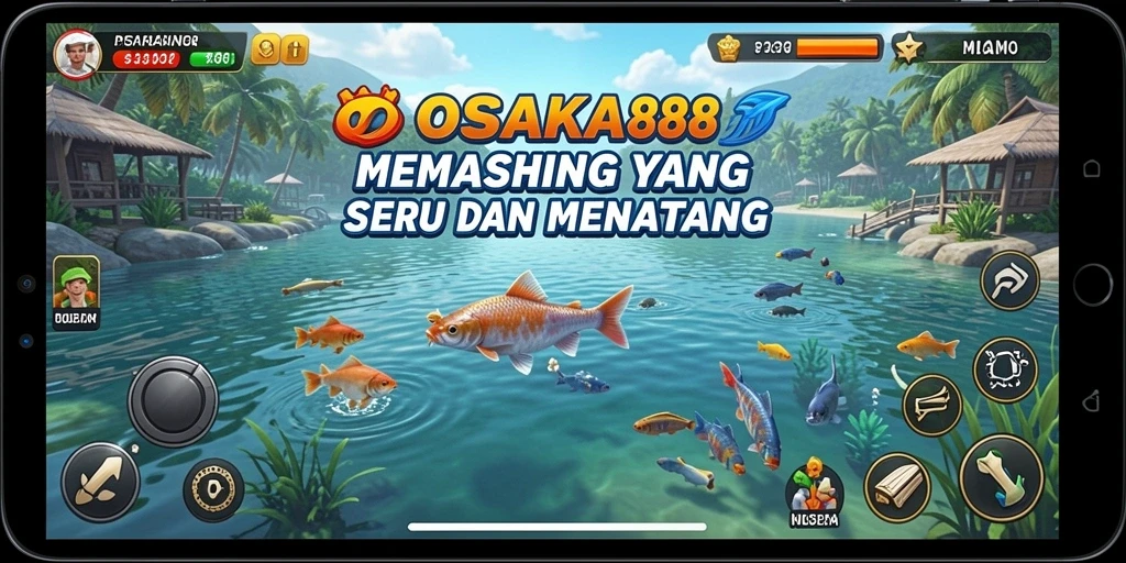 Tampilan gameplay OSAKA88 dengan suasana memancing yang menyenangkan.