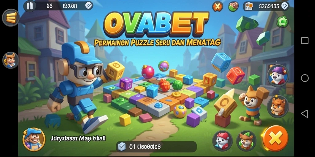 Screenshot gameplay OVABET menunjukkan teka-teki yang menantang dan grafis menarik.