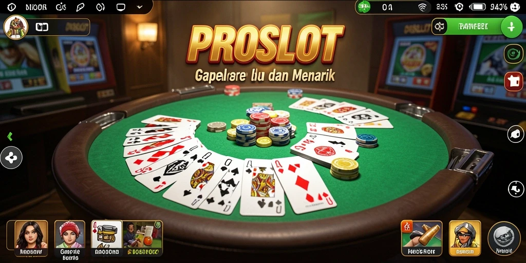 Screenshot PROSLOT menampilkan gameplay Gaple yang seru dan interaktif.