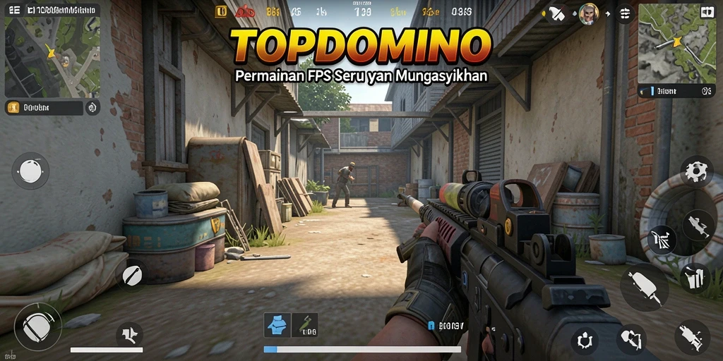 Tampilan gameplay <strong>TOPDOMINO</strong> yang intens dan penuh aksi.