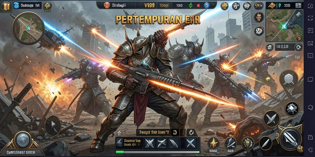 Tampilan gameplay <strong>V89</strong> yang menyuguhkan strategi pertempuran yang intens.